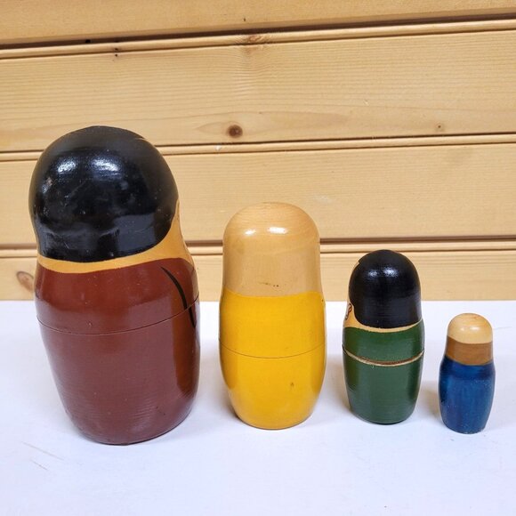 Nesting Dolls Set 4 Russian Wooden Nesting Leader Politician Ruler Hand Painted - Picture 6 of 8